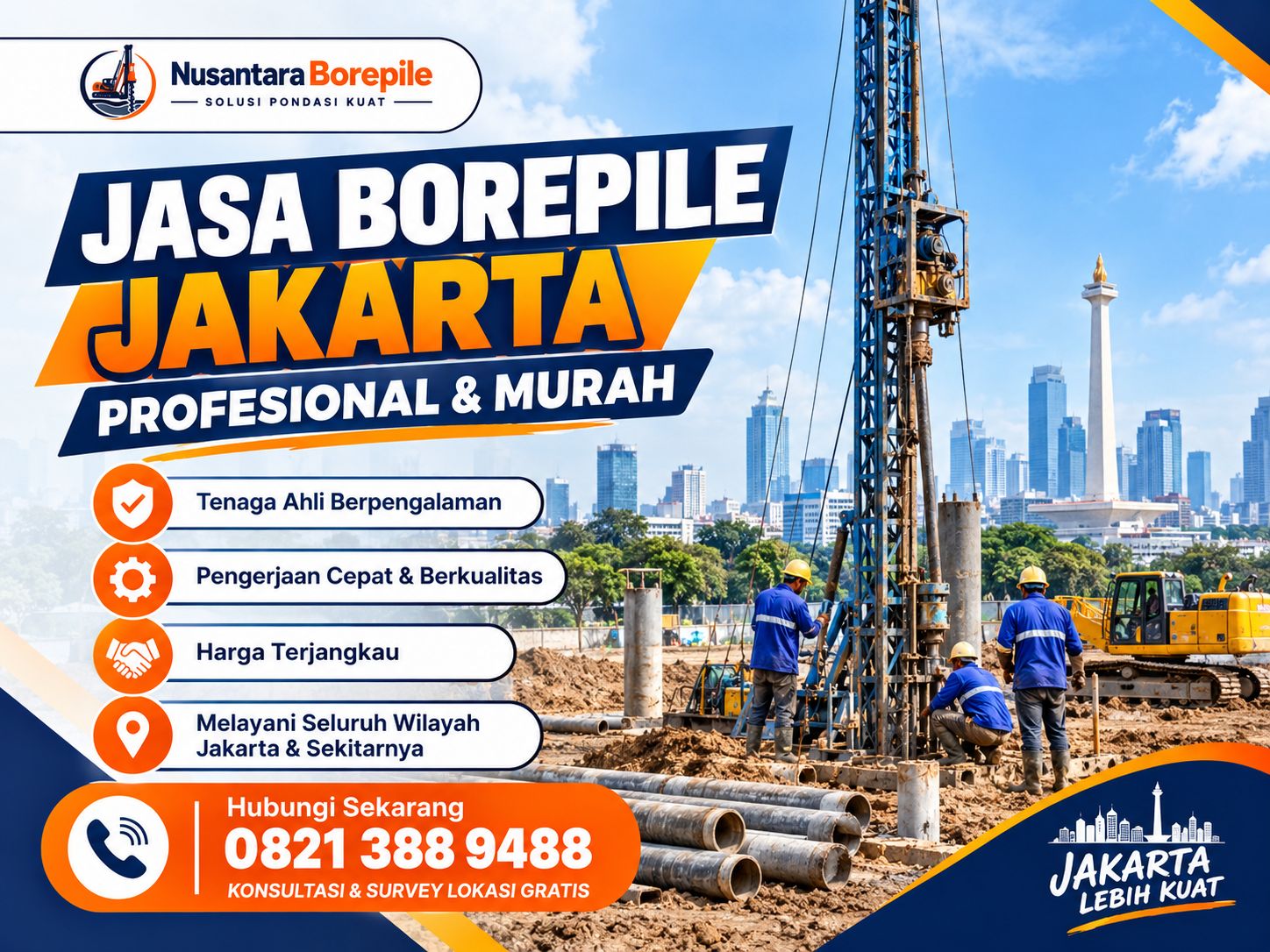Jasa Bore pile Jakarta Profesional