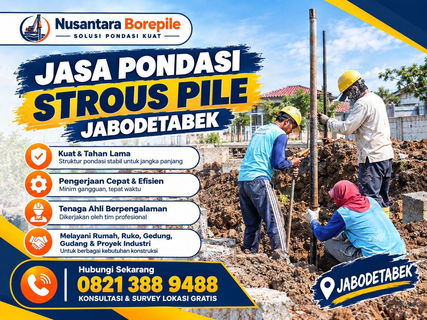 Jasa Pondasi Strasuss Pile Jabodetabek